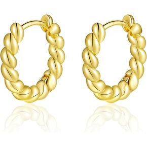 Earrings for Women PreMini Gold Hoop Earrings 24K Gold Plated Chunky Open Hoops for Women Stylish Gold Earrings