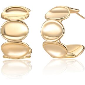Chunky Gold Hoop Earrings for Women, 18K Gold Plated Earrings Lightweight Big Cubic Zirconia Large Rhinestone Thin Rhinestones Round Sparkly Hoop With Crystals Hypoallergenic Earrings Jewelry
