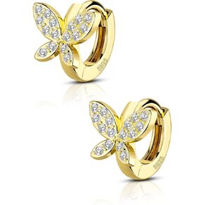 COCHARM 925 Sterling Silver Huggie Hoop Earrings 20G Cartilsge Hoop Butterfly Helix Piercing Jewelry Lobe Earrings for Women
