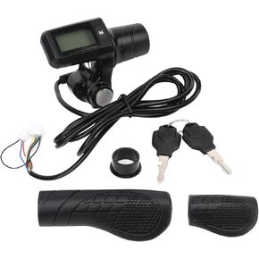 Electric Throttle Grip, 22.5mm Motorcycle Accelerator Speed Throttle Grip, Universal Electric Scooter Throttle Grips with LED Display and Power Key