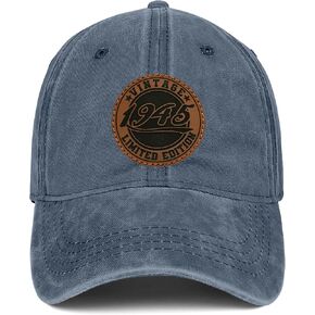 Vintage 1945 80th Birthday Gifts for Men Women Adjustable Washed Leather Patch Baseball Cap Gift Ideas for Dad Mom