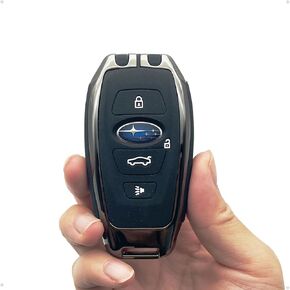 غطاء مفتاح Fob لـ Subaru Forester Crosstrek Outback BRZ Legacy Ascent WRX Impreza STI، حافظة مفاتيح من السيليكون الناعم من سبائك الزنك للحماية الكاملة، قطعة واحدة (رمادي معدني)