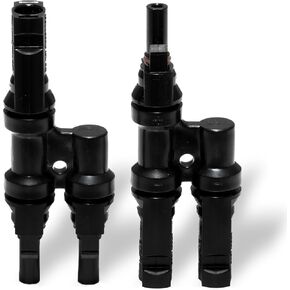 2 Pcs Solar T-Connectors IP67 Waterproof Solar Panel Cable Connectors - (1-2 (M/FF and F/MM)- 1 Pair)
