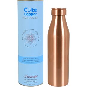 Copper Water Bottle - 34 Oz Extra Large - A Ayurvedic Pure Plain Copper Bottle For Drinking - Drink More Water, Lower Your Sugar Intake And Enjoy The Health Benefits