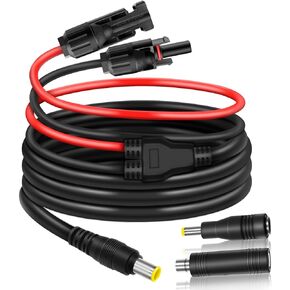 COMeap Solar Panel Adapter for Jackery, Compatible with MC-4 to DC 8mm Extension Cable with DC7909 to DC8020/DC5525 Connector for GZ Yeti Jackery Bluetti Solar Generator Power Station 12AWG 6ft(1.8m)