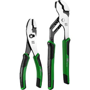 SK 2-Piece Pliers Set, 8-Inch Slip Joint Pliers & 10-Inch Groove Joint Pliers, Premium CR-V Construction, Ergonomic Anti-slip Handle for Comfortable Grip