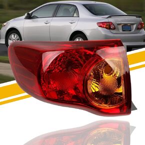 Dasbecan Left Tail Light Assembly Rear Outer Lamp Compatible with 2009-2010 Toyota Corolla Driver Side Brake Light Replace 8156002460 TO2800175