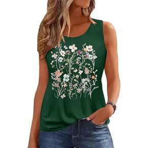 Women's Summer Tank Tops Sleeveless Vintage Flower Graphic Tees Boho Cottagecore Wildflowers Cami Shirt Blouse in Kuwait