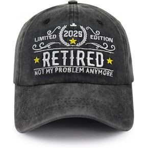 Retired Since 2025 Hat Limited Edition, Funny Adjustable Cotton Embroidered Not My Problem Anymore Baseball Cap