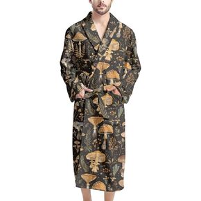 AFPANQZ Teen Boys Mens Bathrobe Long Sleeve Robes Home Sleepwears Lounge Robes Full-Length Waffle Robes Absorbent