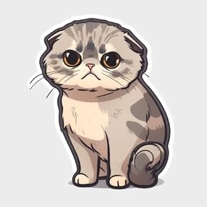 Yoonek Graphics Scottish Fold CatVinyl Decal Sticker for Cars, laptops, tumblers and More. #0016