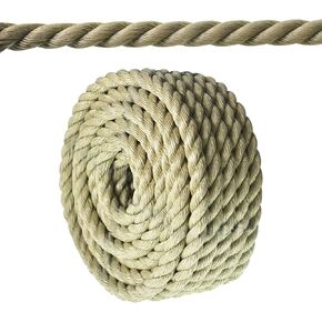 3/4 in 100 FT Twisted 3 Strand Synthetic Polypropylene Rope Artificial Manila Rope Suitable for Tree Work Camping Navigation Swing