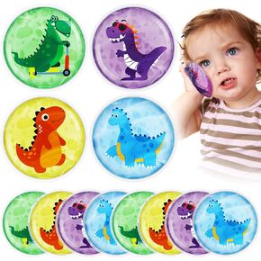 Sunnyray 12 Pcs Kids Ice Packs for Boo Boos Reusable Dinosaur Theme Ice Packs for Kids Toddler Injuries, Fever, Pain Relief, Wisdom Teeth, First Aid and Neck, Head, Arms, Legs Swelling, Bruise