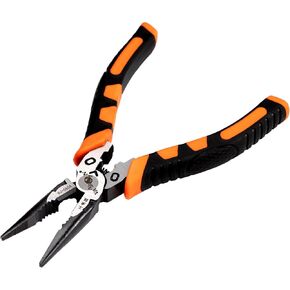 Needle Nose Pliers, 6.5 inch Needle Nose Pliers with Wire Cutter Pliers/Wire Crimping Tool, Long Needle Nose Pliers for Removing Screws Cutting Jewelry Making Fishing