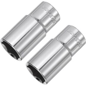 uxcell 2 Pcs 3/8 Inch Drive 9mm 6-Point Deep Socket, Metric, Steel with Chrome Plated