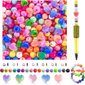 203 Pieces Silicone Bead Kit - DIY Focal Beads for Pens Making Bulk - Pen Beads for Beadable Pens & Keychains Making - Loose Round Beads Bulk for Pens, Beadable Items