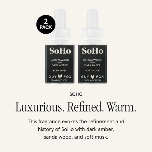 Pura & Guy Fox Home Scent Refill - Smart Home Air Diffuser Fragrance - Up to 120-Hours of Premium Fragrance per Refill - Household & Apartment Essential - Clean Diffuser Fragrance - 2 Pack, Noma in Kuwait