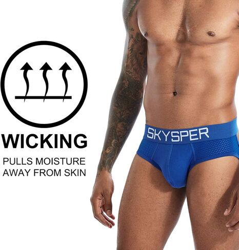 SKYSPER Men's Jockstrap Breathable Mesh 2pcs 3pcs 4pcs Jock Strap Male Underwear, Athletic Supporters for Men in Kuwait