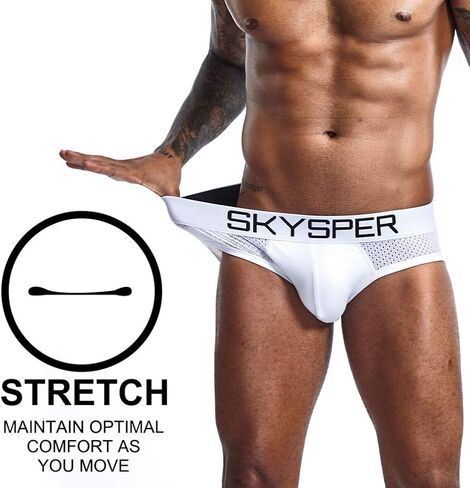 SKYSPER Men's Jockstrap Breathable Mesh 2pcs 3pcs 4pcs Jock Strap Male Underwear, Athletic Supporters for Men in Kuwait