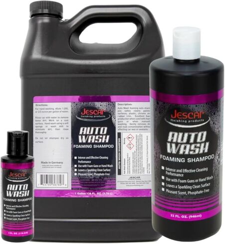 Jescar Auto Wash Shampoo - 32oz - PH-neutral car wash soap for ultimate paint protection, Use in Foam Cannon, foam Guns, & 5 Gallon Bucket. Safe for Cars, Trucks, Motorcycles, RVs & More. in Kuwait