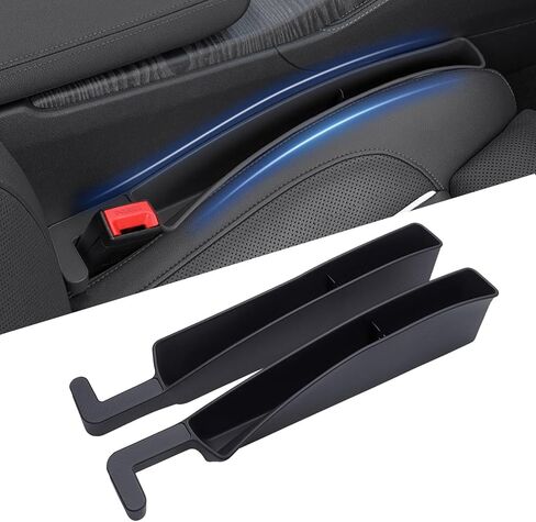 2 PCS New Car Seat Gap Filler, Car Organizers and Storage, Car Seat Accessories, Used for Storing Mobile Phones, Wallets, Keys, to Prevent Items from Falling Into The Seat Gap（Black） in Saudi Arabia
