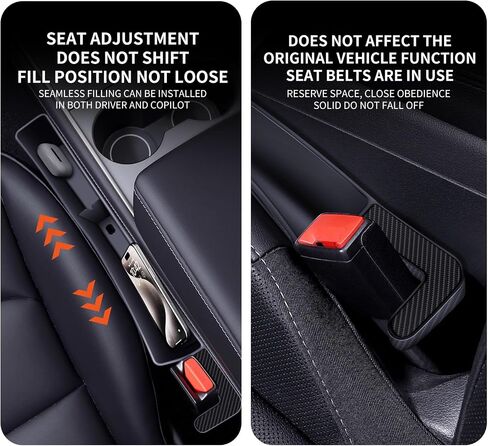 2 PCS New Car Seat Gap Filler, Car Organizers and Storage, Car Seat Accessories, Used for Storing Mobile Phones, Wallets, Keys, to Prevent Items from Falling Into The Seat Gap（Black） in Saudi Arabia