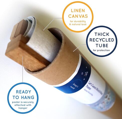 ملصق عالم الديناصورات من Lenny's World مقاس 36 × 24 بوصة - لوحة فنية جدارية على قماش الكتان مع شماعة من خشب الساج - ملصقات تعليمية للفتيات وغرفة الأولاد - ديكور دينو ملون لغرفة نوم الأطفال والفصول الدراسية in Kuwait