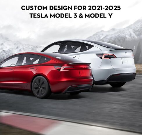 for 2025 Newest Tesla Model Y Rear Spoiler Wing Model 3 Rear Trunk Lip Tail Wing Compatible with 2021-2025 Tesla Model 3 & Model Y Accessories (Matte Black) in Saudi Arabia