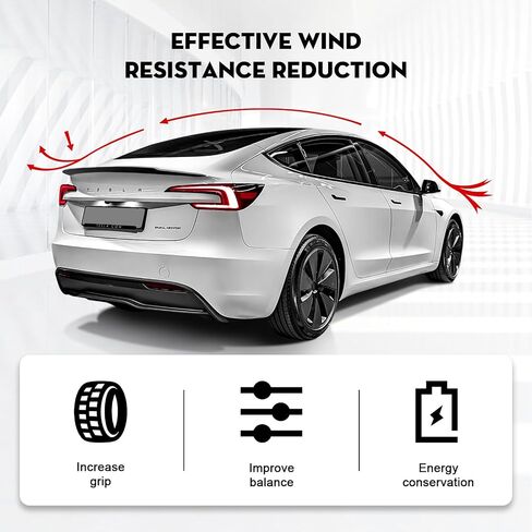 for 2025 Newest Tesla Model Y Rear Spoiler Wing Model 3 Rear Trunk Lip Tail Wing Compatible with 2021-2025 Tesla Model 3 & Model Y Accessories (Matte Black) in Saudi Arabia