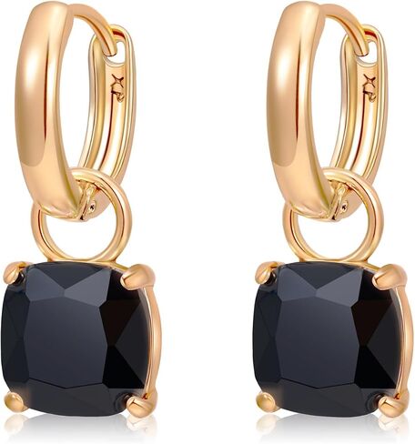 XUPING Small Huggie Earrings Dangle Crystal Hoop Earrings 14k Gold Plated Hypoallergenic Earrings in Saudi Arabia