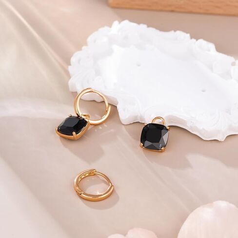 XUPING Small Huggie Earrings Dangle Crystal Hoop Earrings 14k Gold Plated Hypoallergenic Earrings in Saudi Arabia
