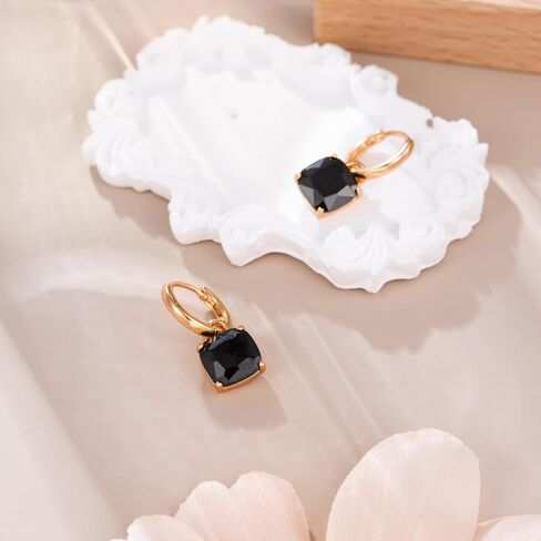 XUPING Small Huggie Earrings Dangle Crystal Hoop Earrings 14k Gold Plated Hypoallergenic Earrings in Saudi Arabia