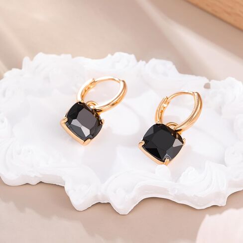 XUPING Small Huggie Earrings Dangle Crystal Hoop Earrings 14k Gold Plated Hypoallergenic Earrings in Saudi Arabia