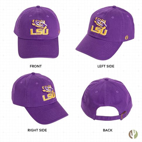 Desert Cactus LSU Louisiana State University Baseball Hat Tigers Geaux Brimmed Embroirderd Hats Cap Adjustable Cloth Strap Adult (Style H1) White in Saudi Arabia