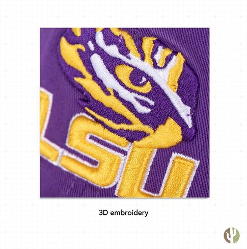 Desert Cactus LSU Louisiana State University Baseball Hat Tigers Geaux Brimmed Embroirderd Hats Cap Adjustable Cloth Strap Adult (Style H1) White in Saudi Arabia
