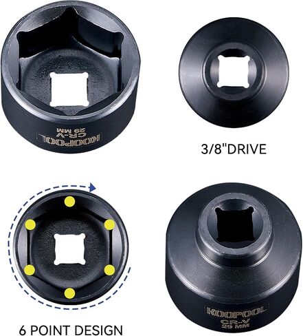 مجموعة مقابس فلتر الزيت، 7 قطع لإزالة غطاء فلتر الزيت ومجموعة أدوات التثبيت، تتضمن 24 مم، 27 مم، 29 مم، 30 مم، 32 مم، 36 مم، 38 مم، متوافقة مع مرسيدس بنز، وفولكس فاجن، وبي إم دبليو، والمزيد in Kuwait