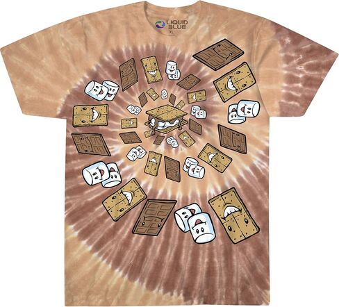 Liquid Blue Smores Spiral Tie Dye Short Sleeve T-Shirt in Kuwait