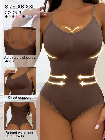Bodysuit Shapewear for Women Shapewear Tummy Control Bodysuit Seamless Body Shaper Sleeveless Compression Tanks Tops in Saudi Arabia