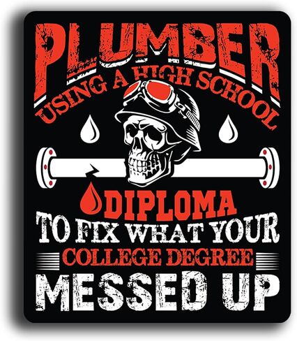 Funny Plumber Stickers - 10 Designs to Choose from - 5 Inch Waterproof Vinyl Decals for Cars, Toolboxes, Windows & More (Diploma) in Kuwait