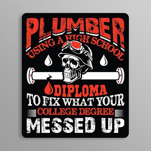 Funny Plumber Stickers - 10 Designs to Choose from - 5 Inch Waterproof Vinyl Decals for Cars, Toolboxes, Windows & More (Diploma) in Kuwait