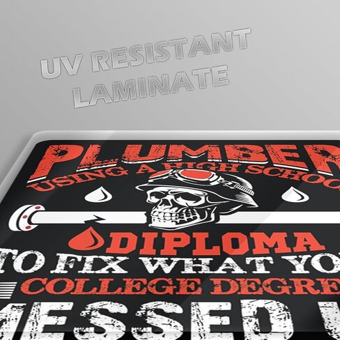 Funny Plumber Stickers - 10 Designs to Choose from - 5 Inch Waterproof Vinyl Decals for Cars, Toolboxes, Windows & More (Diploma) in Kuwait