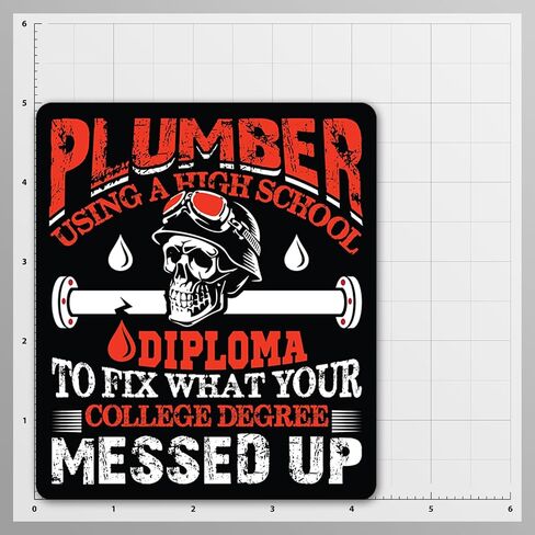 Funny Plumber Stickers - 10 Designs to Choose from - 5 Inch Waterproof Vinyl Decals for Cars, Toolboxes, Windows & More (Diploma) in Kuwait