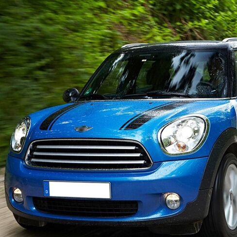 Hood Decal Bonnet Racing Stripes Engine Cover Vinyl Stickers for BMW Mini Cooper Countryman R60 2010-2016 (Gloss Black) in Saudi Arabia