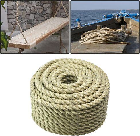 3/4 in 100 FT Twisted 3 Strand Synthetic Polypropylene Rope Artificial Manila Rope Suitable for Tree Work Camping Navigation Swing in Kuwait