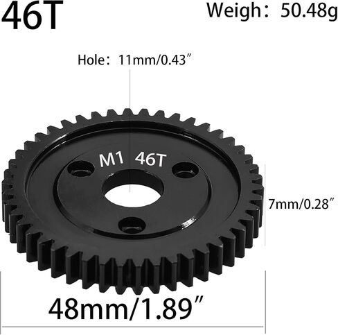 M1 Spur Gear 1.0 Metric Pitch 34-Tooth, 30T 32T 34T 36T 38T 40T 42T 44T 46T 48T 50T 52T Spur Gear Mod 1 for TRAXXAS Slayer Pro 4X4 Revo 3.3 ARRMA HPI HOBAO LOSI, Hardened Steel Upgrade Part Gear (34T) in Kuwait