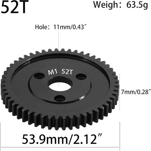 M1 Spur Gear 1.0 Metric Pitch 34-Tooth, 30T 32T 34T 36T 38T 40T 42T 44T 46T 48T 50T 52T Spur Gear Mod 1 for TRAXXAS Slayer Pro 4X4 Revo 3.3 ARRMA HPI HOBAO LOSI, Hardened Steel Upgrade Part Gear (34T) in Kuwait
