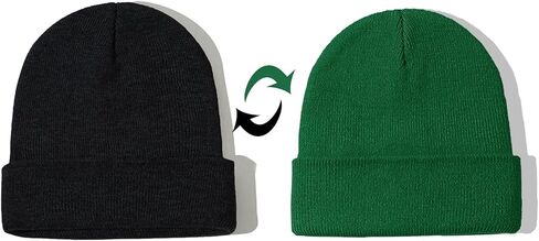 قبعات صغيرة للرجال والنساء، قبعات قابلة للعكس، دافئة محبوكة ومبطنة بالحرير، قبعة جمجمة مترهلة in Kuwait