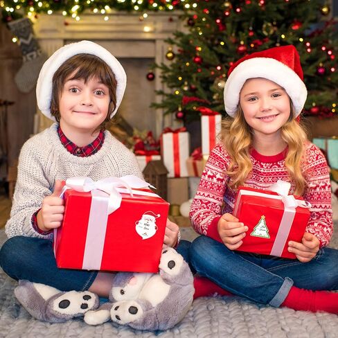 Christmas Gift Tags Stickers, 96Pcs Christmas Gift Labels Stickers, Self-Adhesive Christmas Name Tags for Xmas Gifts Wrap Presents Boxes Decoration, 2 x 3 Inch, Santa Claus Gift Stickers Labels in Kuwait
