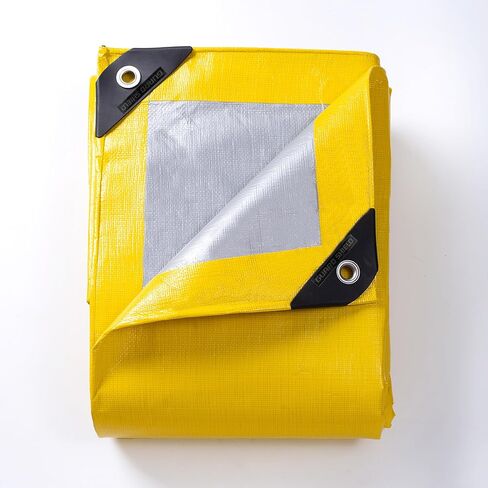 GUARD SHIELD Yellow/Silver Tarp Waterproof 10x10 Feet Heavy Duty Tarps Cover High Visibility Tarpaulin Outdoor 10mil in Saudi Arabia