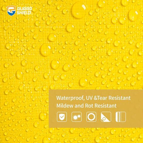 GUARD SHIELD Yellow/Silver Tarp Waterproof 10x10 Feet Heavy Duty Tarps Cover High Visibility Tarpaulin Outdoor 10mil in Saudi Arabia